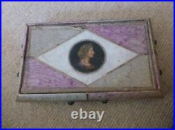 Very Rare & Early 19th Neo-classical Style Wood & Paper Finely Decorated Box
