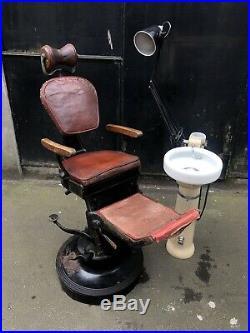 Very Rare Early 20th Century Childs Dental Dentist Chair + Trident, Tools etc