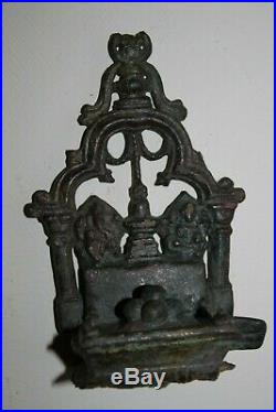 Very Rare Early Ancient Bronze Kashmiri Lingham Shrine Shiva, Ganesha, Parvati