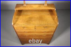 Very Rare Early Antique Heals Oak Chest of Drawers Squashed Heart