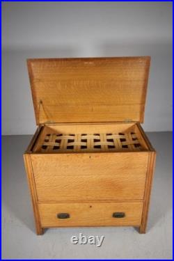 Very Rare Early Heals Antique Mule Chest with Original Interior Stamped