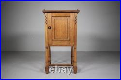 Very Rare Early Heals Antique Oak Bedside Cabinet