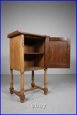 Very Rare Early Heals Antique Oak Bedside Cabinet