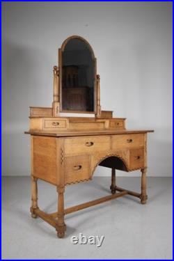 Very Rare Early Heals Antique Oak Dressing Chest Labelled