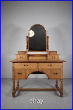 Very Rare Early Heals Antique Oak Dressing Chest Labelled