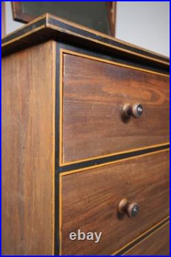 Very Rare Early Heals Original Painted Antique Dressing Chest