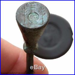 Very Rare Early Roman Bronze Seal Hair Pin Circa 31 Bc To 81 Ad