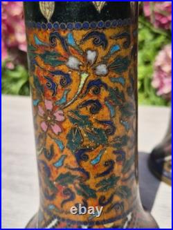 Very Rare Pair of Japanese Cloisonne Vases manner of early Namikawa Yasuyuki
