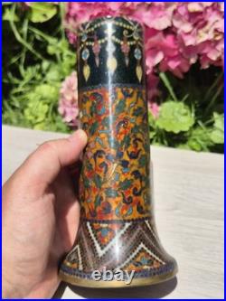 Very Rare Pair of Japanese Cloisonne Vases manner of early Namikawa Yasuyuki