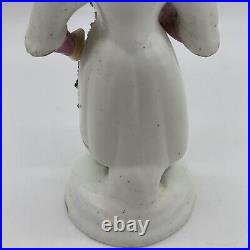 Very Rare Rockingham Figure A Female With Flower Only Museum Examples C1820