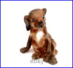 Very Rare Royal Doulton Antique Puppy, Seated Hn 128 Perfect