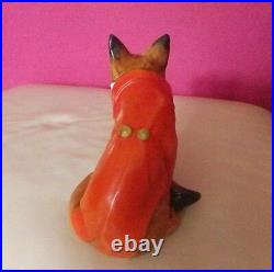 Very Rare Royal Doulton Figurine Fox In Hunting Dress Hn 100 Excellent