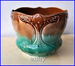 Very Rare Telegraph Pottery Art Nouveau Large Vase/Jardiniere Circa Early 20th C
