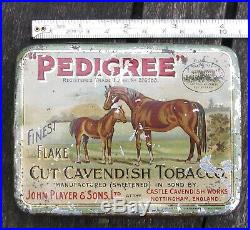Very rare early Antique Pedigree John Player & Sons Nottingham Tobacco Tin