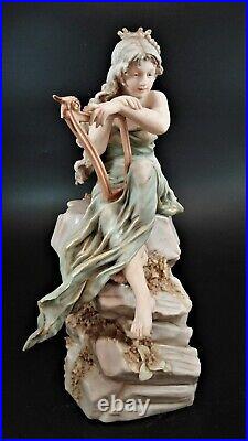 Very rare porcelain sculpture of Lorelei (Loreley), Royal Dux, early 20th centur