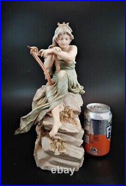Very rare porcelain sculpture of Lorelei (Loreley), Royal Dux, early 20th centur