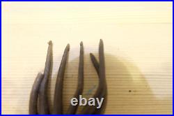 Very rare small early antique 6 tine elver eel spear
