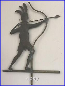 Vintage Antique Copper Native American Weathervane Indian Rare Early 1900s