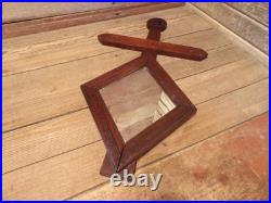 Vintage Antique Early RARE 1800's Church Cross Walnut Wall Mirror