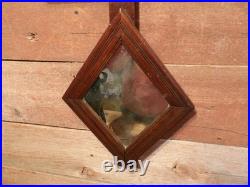 Vintage Antique Early RARE 1800's Church Cross Walnut Wall Mirror