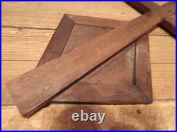 Vintage Antique Early RARE 1800's Church Cross Walnut Wall Mirror