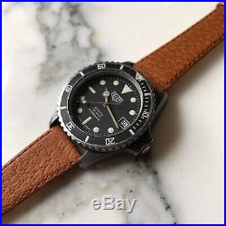 Vintage Early Heuer 980.026 Professional Diver PVD Pre Tag Thick Case Rare