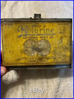 Vintage Early Rare Antique Polarine 1913 Standard Oil Half 1/2 Gallon Oil Can