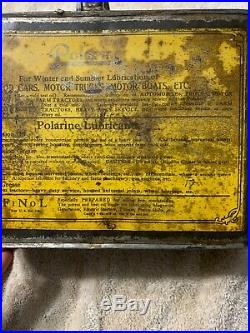 Vintage Early Rare Antique Polarine 1913 Standard Oil Half 1/2 Gallon Oil Can