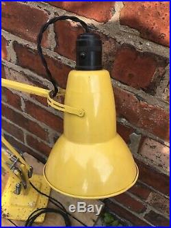 Vintage Herbert Terry 1227 Anglepoise Lamp Early Version Rare Yellow Colour