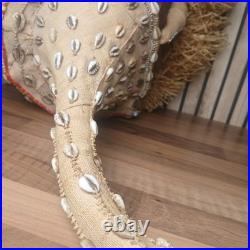 Vintage Rare Early 20th Century African Kuba Elephant Trunk Headress Mask