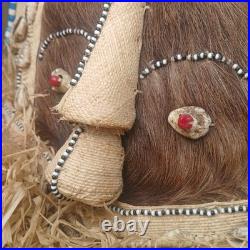 Vintage Rare Early 20th Century African Kuba Elephant Trunk Headress Mask