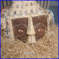 Vintage Rare Early 20th Century African Kuba Elephant Trunk Headress Mask