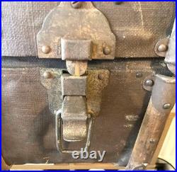 Vintage Steamer Trunk Luggage Chest with Rare Original Inner Lift-Out Tray