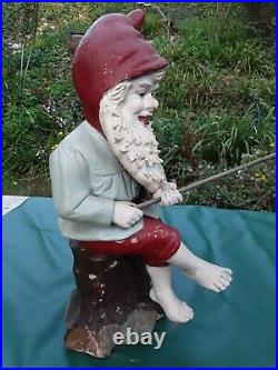 Vintage garden gnome. Antique German. Terracotta. Very rare early example