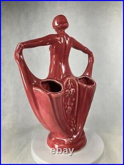 WELLER Lavonia Hobart LYDIA Lady Figural Art-Deco Pottery Bud Vase Rare Color