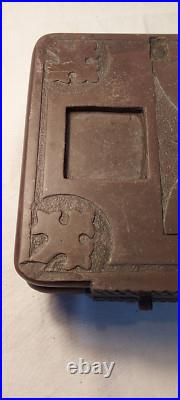 Welsh slate Art Early Ink stand Rare Cymru Folk Art
