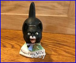 Women's Suffrage I Want My Vote Rare Antique Ceramic Black Cat Early 1900s