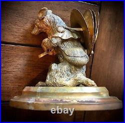 Wonderful & Rare Antique Bronze FOX Card Holder Late 1800s Early 1900s