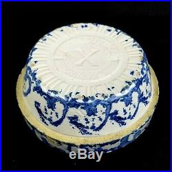 X Radium Mineral Clay Bowl Blue Star Pottery Early 1900's Vintage Rare Antique