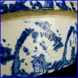 X Radium Mineral Clay Bowl Blue Star Pottery Early 1900's Vintage Rare Antique
