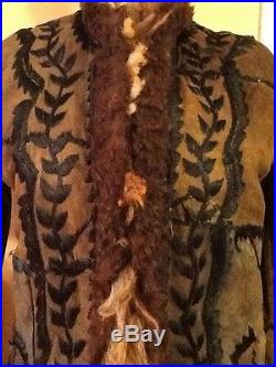 Yak Fur Coat Ladies Bison Buffalo M Excellent Early RARE Hippie Folk Art Antique