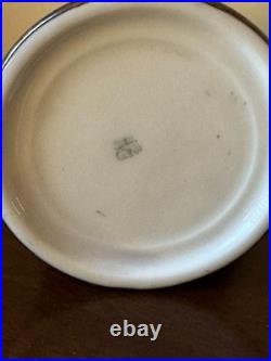 Yale University Rare Antique Early 1900's Blue Ceramic and Silver Mug